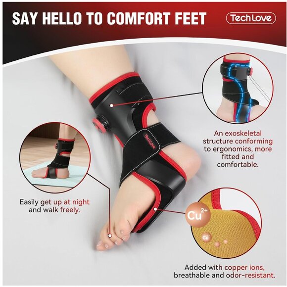 Tech Love Plantar Fasciitis Night Splint - Patented Plantar Fasciitis Brace, - Picture 4 of 5